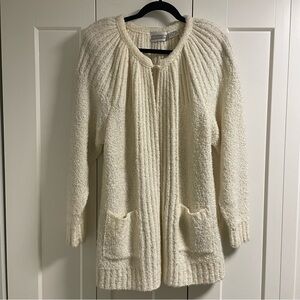 80s 90s Vintage Essentiels Boucle Knit Cardigan Sweater Size Medium